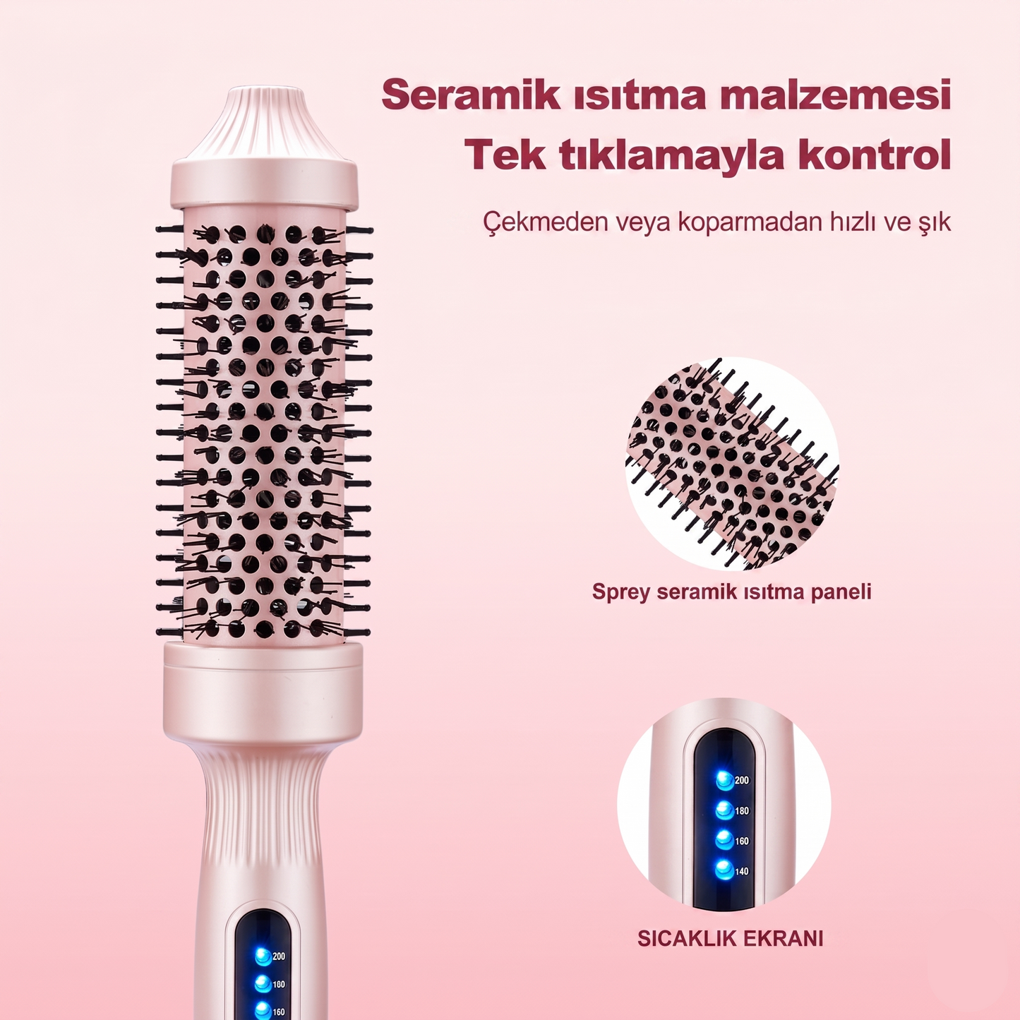 SWAY Pro-Styling 4 Kademe Isı Ayarlı Seramik Isıtmalı Akıllı Saç Şekillendirici Tarak