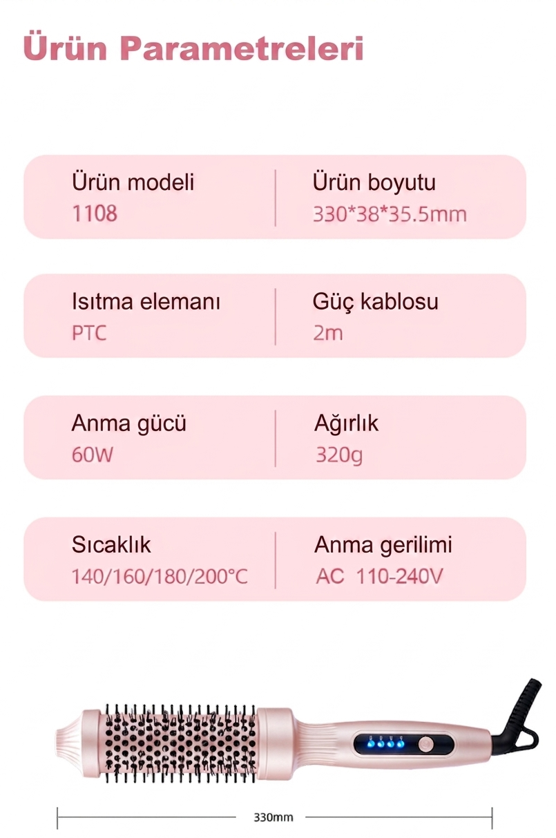 SWAY Pro-Styling 4 Kademe Isı Ayarlı Seramik Isıtmalı Akıllı Saç Şekillendirici Tarak